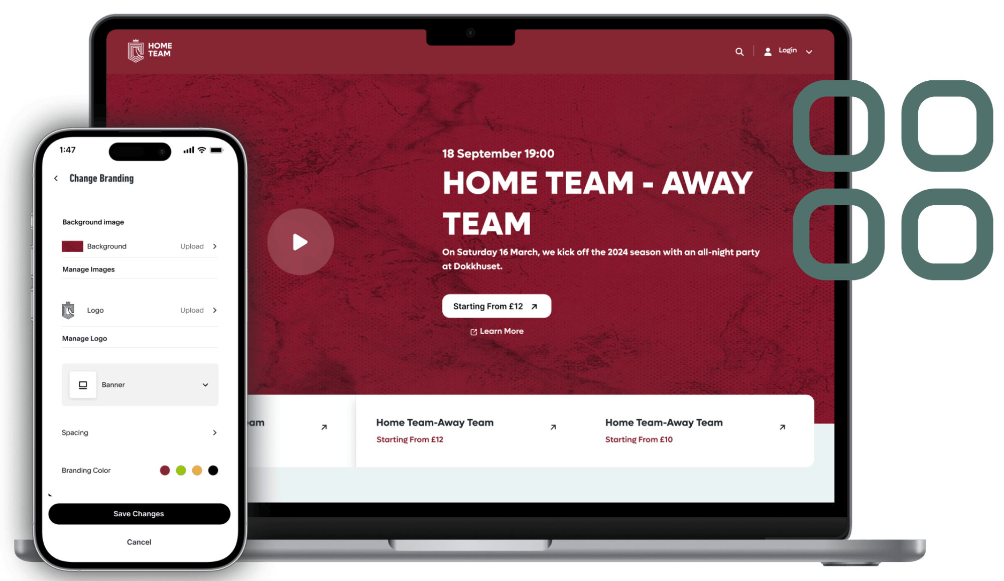 Home team - away team - generic v2
