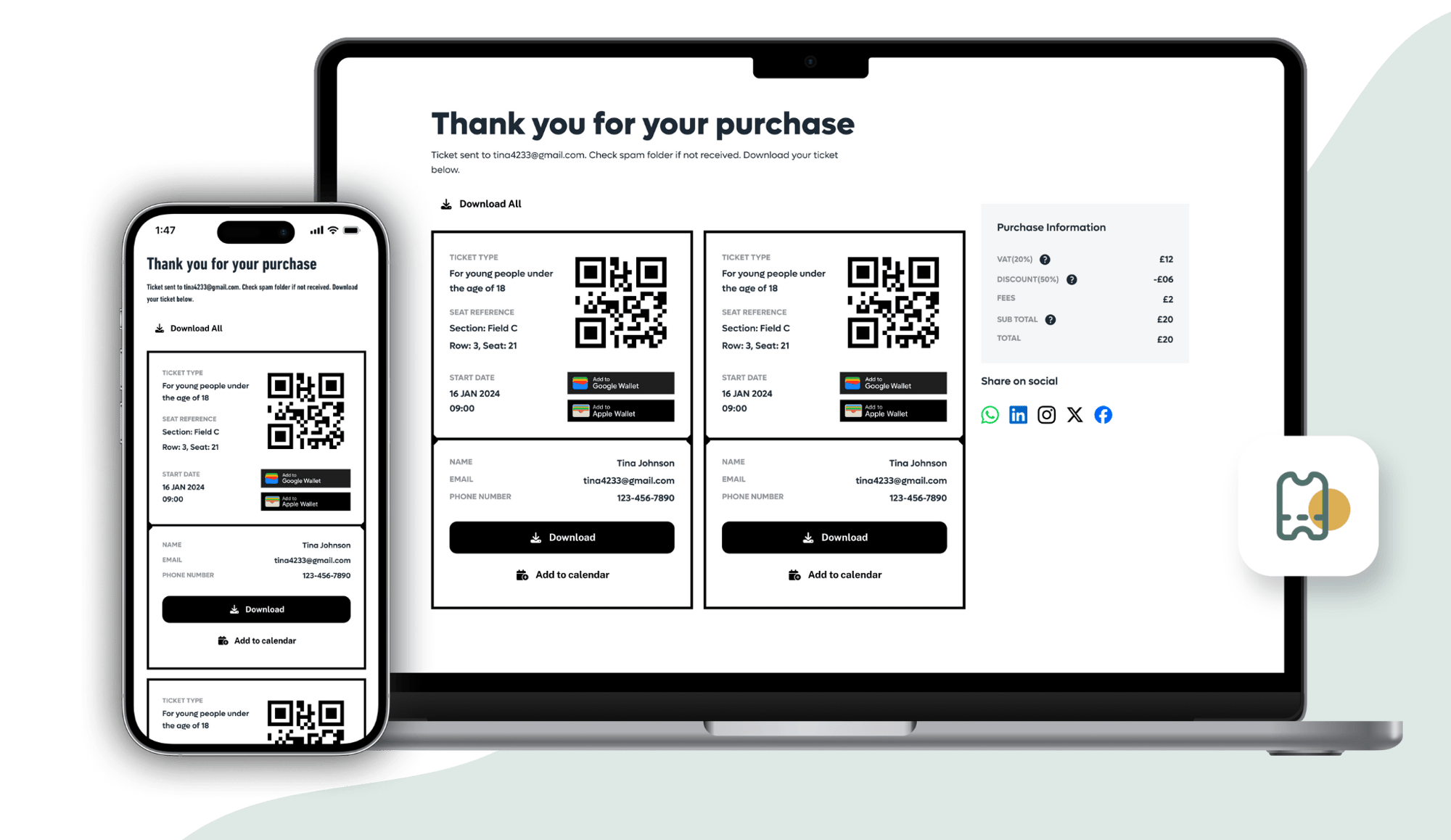 Ticket - Thank you for your purchase