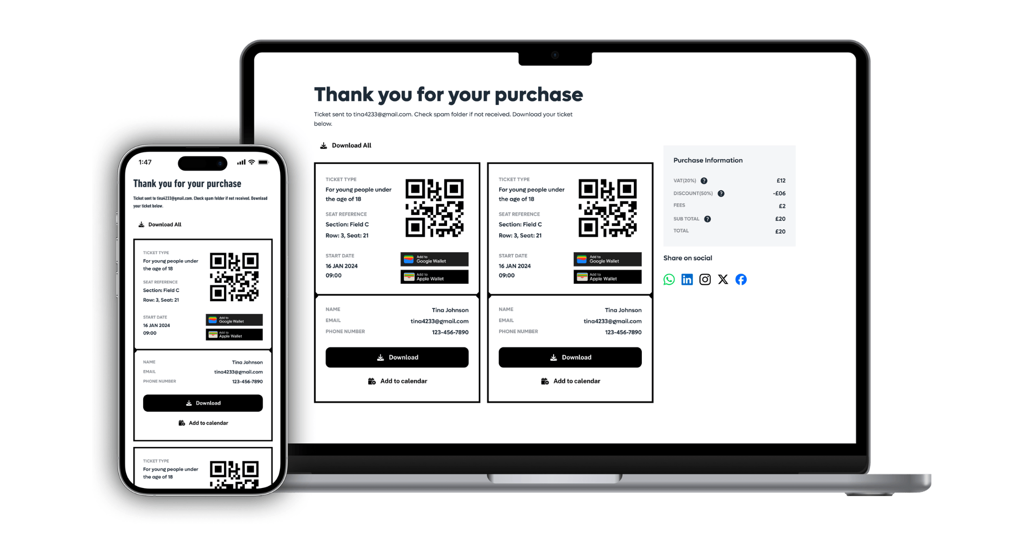 QR code - Thank you for your purchase