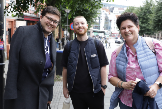 Grady, Nick och Georgia på TicketCo